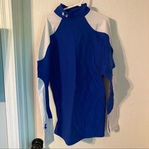 Under armor boy’s large mock neck athletic shirt. Wicking. Warm. Baseball